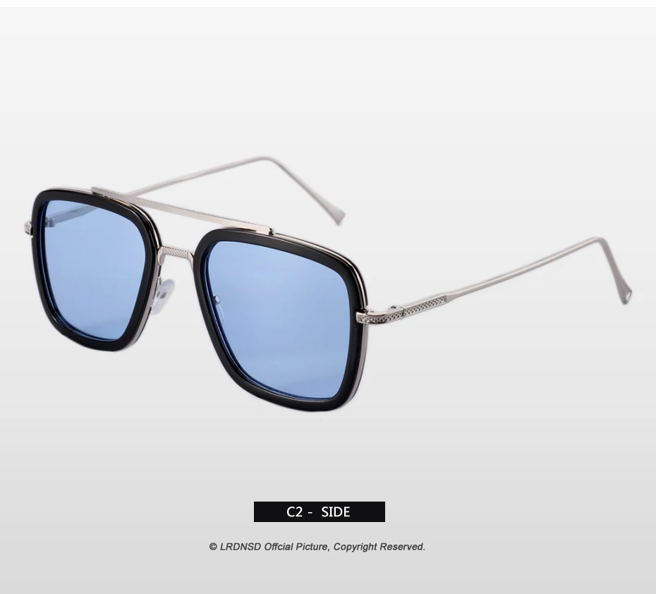 LRDNSD Мужские Винтажные стимпанк Солнцезащитные очки брендовый дизайнер Tony Stark Железный человек очки ретро солнцезащитные очки UV400