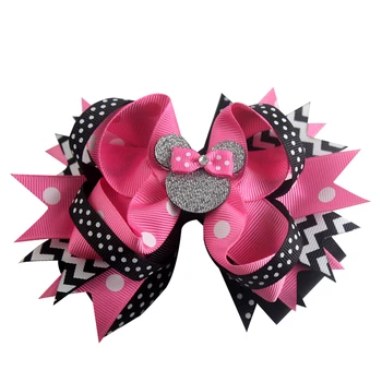 

NEW 2020 mouse eyes 4 Inch pink Hair Bows For girls Back To School Hair Clips Cartoon Girls Headwear Hair Accessories gift