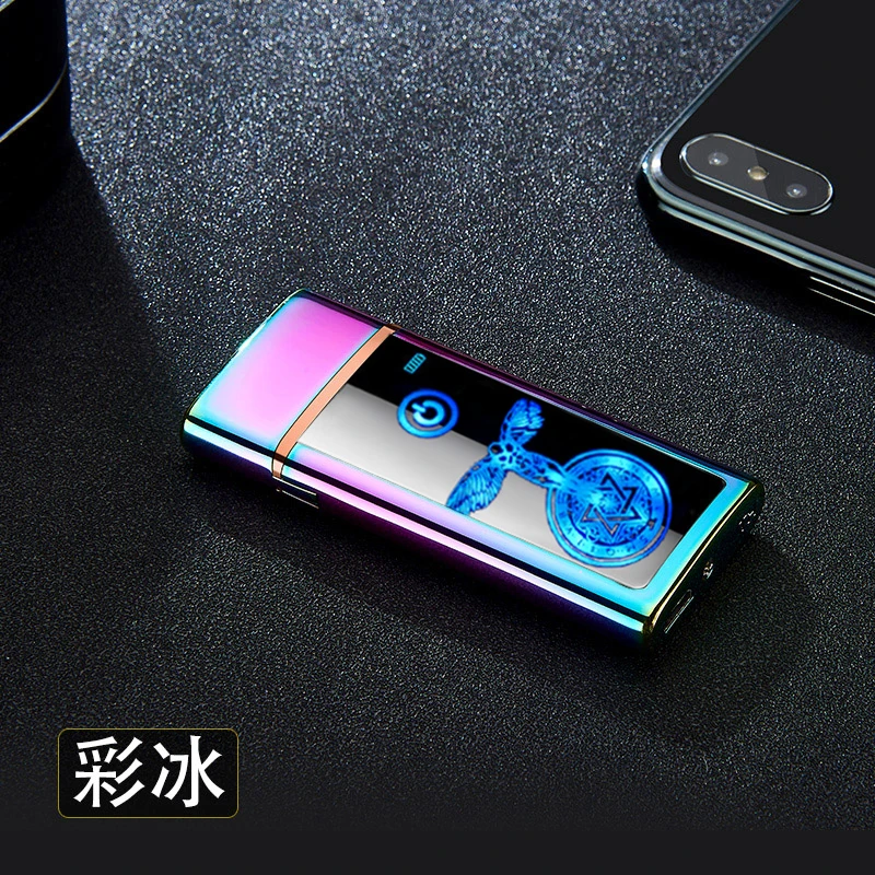 USB отпечаток пальца Зажигалка электронная USB перезарядка сигарета электрическая Подарочная Зажигалка для подарка бойфренду