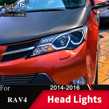 

Head Lamp For Car Toyota RAV4 2014-2016 Eagle Eye Headlights Fog Lights Day Running Light DRL H7 LED Bi Xenon Bulb Car Accessory