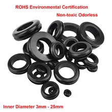 10pcs Double-side RoHS Rubber Grommets Electric Box Inlet/Outlet Cable Protector Seal Plug 3mm-25mm Non-toxic Odorless Rubber