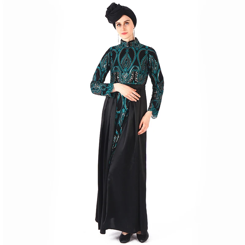 Кафтан abaya Дубай блесток мусульманский хиджаб платье Женская одежда в мусульманском стиле Рамадан Абая для женщин Jilbab Caftan Elbise турецкая исламская одежда