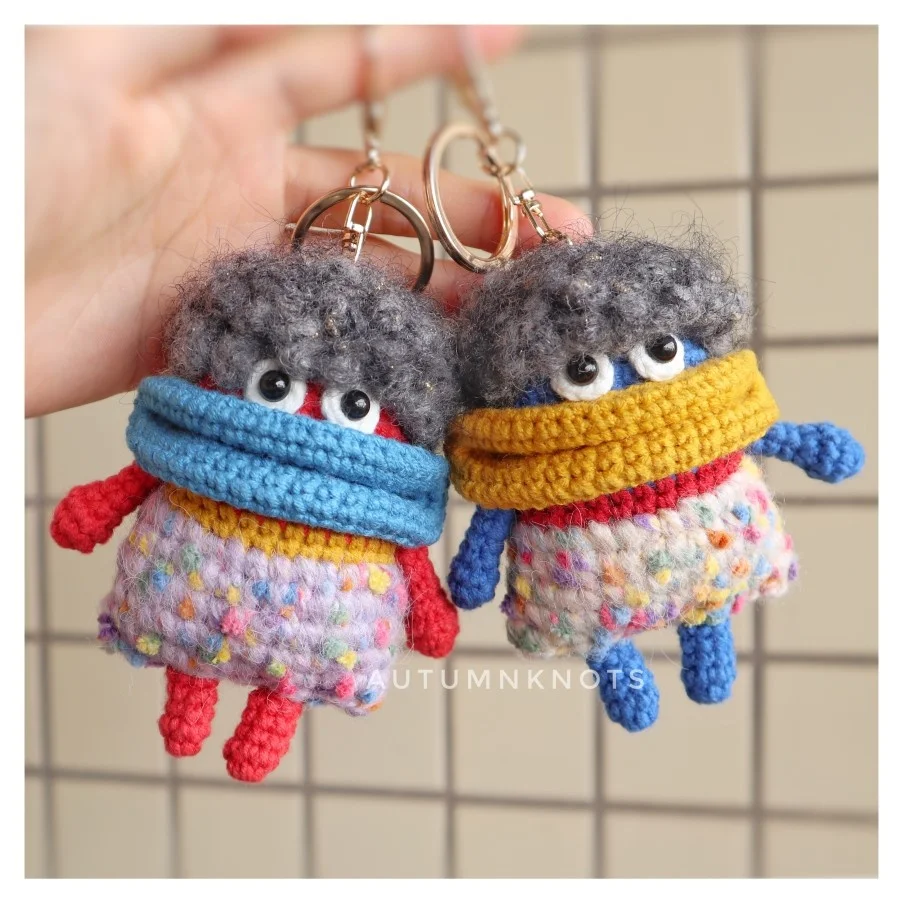 Crocheted Sausage Mouth Doll Pendant Ugly And Cute Stuffed Toys Unique Keychain Woman Bag Pendant Girls Gift eye small expression resin casting silicone mold woman keychain decorative pendant mold for diy crafts