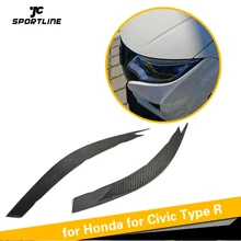 Сухие карбоновые волокна сухие FRP фары брови для Honda Для Civic чистый углерод век стикер украшения отделка