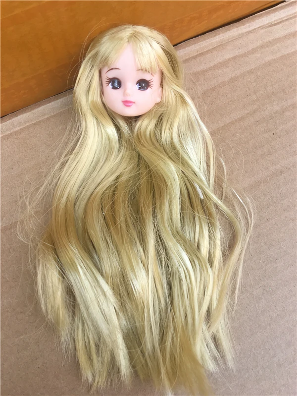 Licca Doll Head Princess DIY Toy Rare Collection Long Hair Doll Parts 1/6 Princess Doll Accessories Colorful Hair Doll Heads