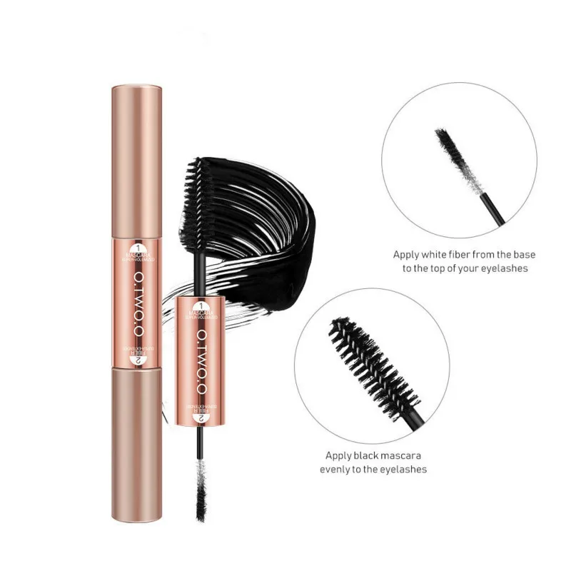 

2 In 1 Mascara Waterproof Can Extend Eyelashes Black Double-headed Grafting Natural Thick Fiber Curling Mascara Makeup Eye Tool