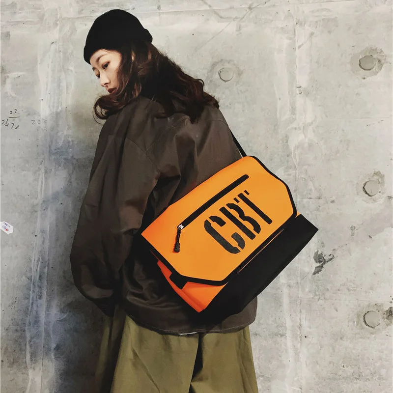 

2019 New Style Popular Brand INS Shoulder Bag Men And Women Fashion Contrast Color Postman Shoulder Bag Students Workwear Riding
