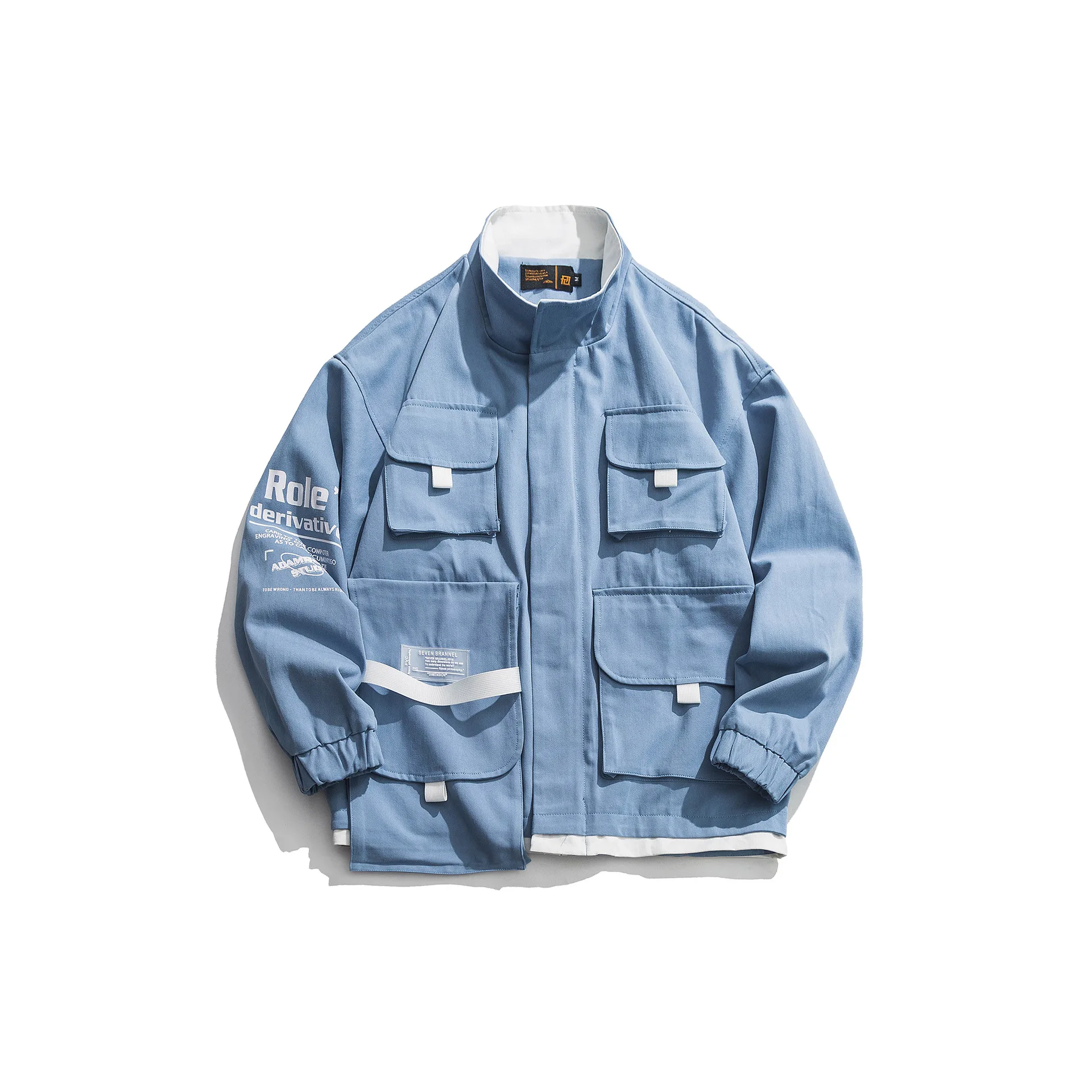 

City Where the Product Origional Mixed Colors Coat Multi-pockets Autumn Men'S Wear Japanese-style Popular Brand MEN'S Jacket Str