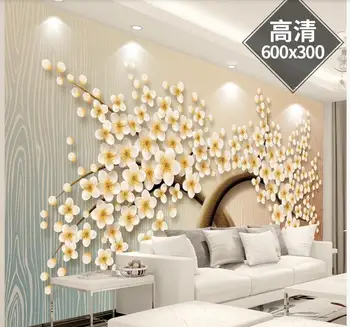 

Custom wallpaper mural photo 3D three-dimensional rich tree happiness tree European background wall