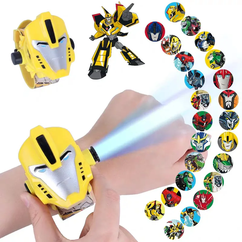 

Transformers Hornets Ultraman 3D Toys Watch Projection Watch 24 Figure Stereo Shining Children Birthday Gift
