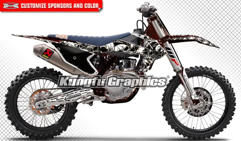 Kungfu Grafis Tahan Air Stiker Balap Sepeda Motor Trail Stiker