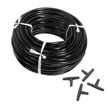

20m 4/7mm Hose Garden Water Micro-Irrigation Pipe With 20 Pcs Tee Connectors Gardening Lawn Agriculture Sprinking Drip Tube