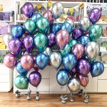 

20pcs Chrome Metallic Latex Balloons Metallic Globos Wedding Inflatable Helium Ballon Birthday Party Decor Baby Shower Air Balls
