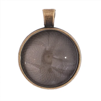 

80pcs Round Pendant Trays Glass Cabochon Base DIY Jewelry Making Crafts Gift 8 Color