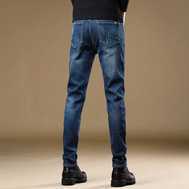 Mens Skinny Jeans Winter Fleece Fluff Thick Warm Slim Blue Denim Pencil Pants Street Hip-hop Denim Trousers Brand Clothing 27-38 3