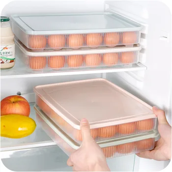 

Egg Box Refrigerator Freshness Storage Box Egg Tray Egg Grid Kitchen Transparent Plastic Box 24 Forms Superimposed