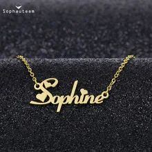 Personalized Custom Name Letter Necklaces for Women Men Rose Gold Silver Color Stainless Steel Chain Nameplate Pendant Necklace Personalized Custom Name Letter Necklaces for Women Men Rose Gold Silver Color Stainless Steel Chain Nameplate Pendant Necklace