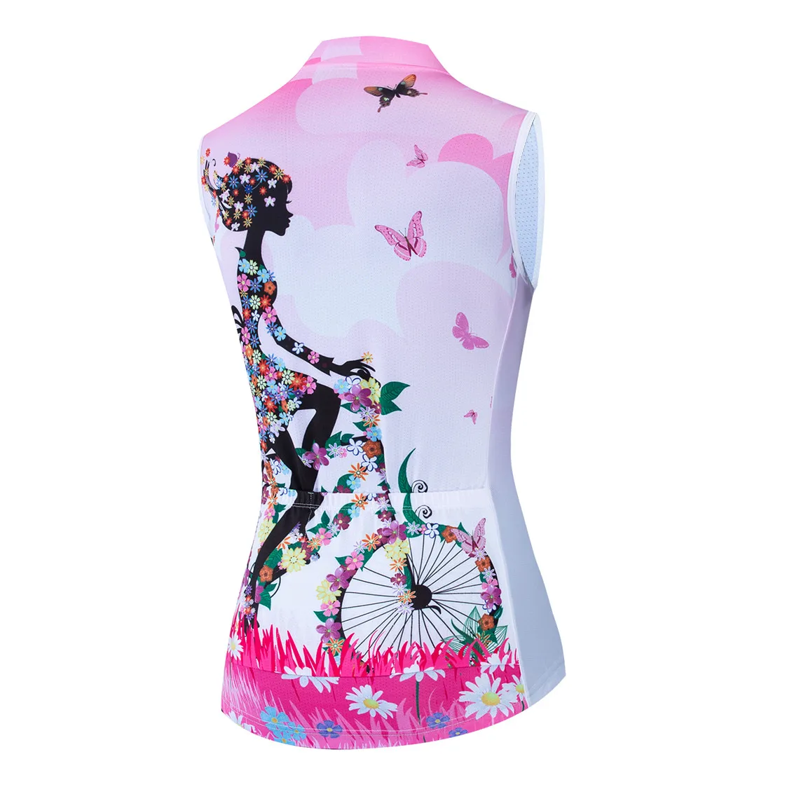 Cycling jersey sleeveless Women Bike MTB Top shirt Maillot bicycle racing Road Mountain girl cycle jersey Half zipper pink