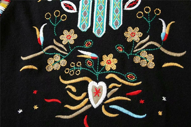 AELESEEN модный винтажный подиумный цветочный свитер Роскошная вышивка Высокая Улица Свободный дизайн высокое качество Вязание для женщин