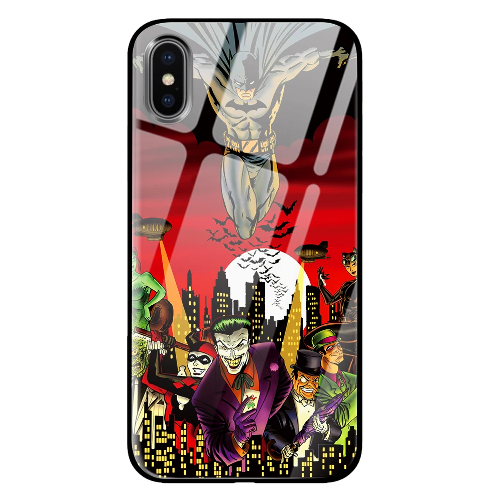 10 Супермен Бэтмен для iPhone 5 5S SE 6 6s 7 8 Plus X XS Max XR закаленное стекло чехлы для телефонов - Цвет: 10