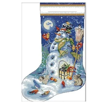 Наборы для вышивания крестиком Набор для вышивания-рождественские чулки, снеговик узоры