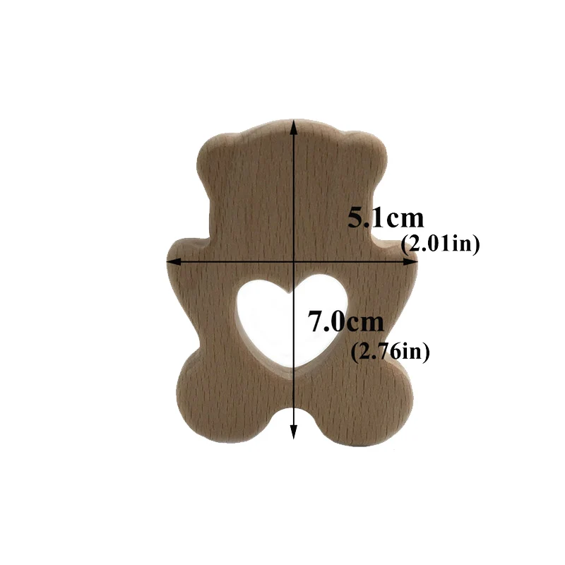 Wooden Teether 043 DIY мультяшный медведь натуральный прорезыватель из буковой древесины соска цепи 3C безопасности сертификации деревянный Прорезыватель игрушки для новорожденных - Цвет: Wooden Teether 043