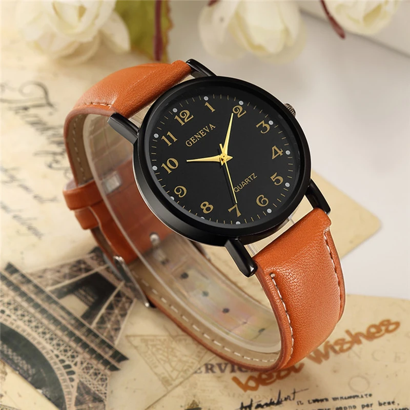 

Men Women Watch 2019 Top Brand Geneva Ladies Fashion Casual Watch Leather Band Minimalist Hot Gift Saats relogio feminino