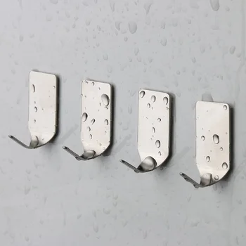 

Seamless Door Tile Sticky Paste Hanger Hook Self Adhesive Wall Hook Stainless Steel Key Towel Sundries Hanging Holder Hook 8Pcs