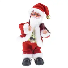 Belly with Lamp Playing the Violin and Rocking Santa Claus Doll with Music Electric Toys Gift