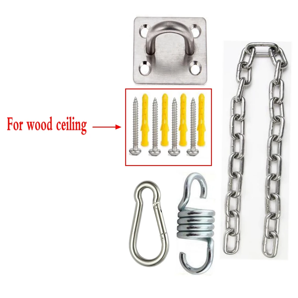 Swing Hanger Kit Stainless Steel Hanging Chair Chain For Sandbag Aerial Yoga Hammock Chair Conneciton Indoor Heavy Duty 