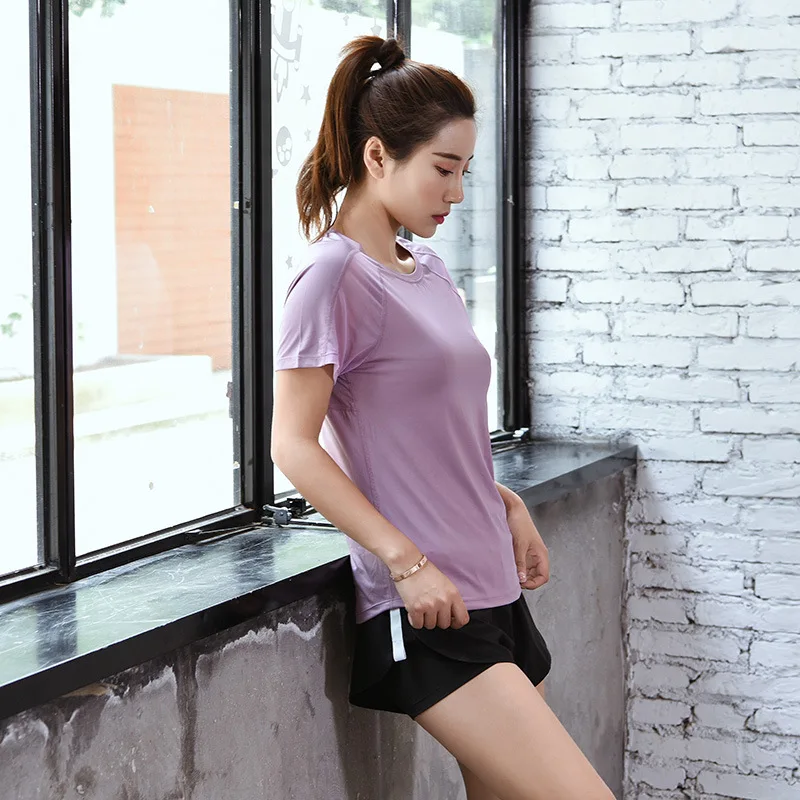 

Women's Summer Sports Clothing Two-Piece Set Quick-Dry Slim Fit Fitness Yoga Clothes Suit Sexy Gauze Sports Coat