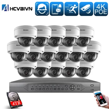 

H.265+16CH 4K 5MP 8CH POE CCTV System NVR Kit Waterproof AI Smart infared Security Camera POE Video Surveillance set onvif