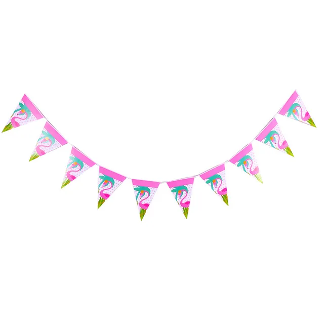 New Flamingo Birthday Party Disposable Tableware Set Party Paper Plate Napkin Napkin Summer Hawaii Flamingo Event Party Supplies Banner 1set