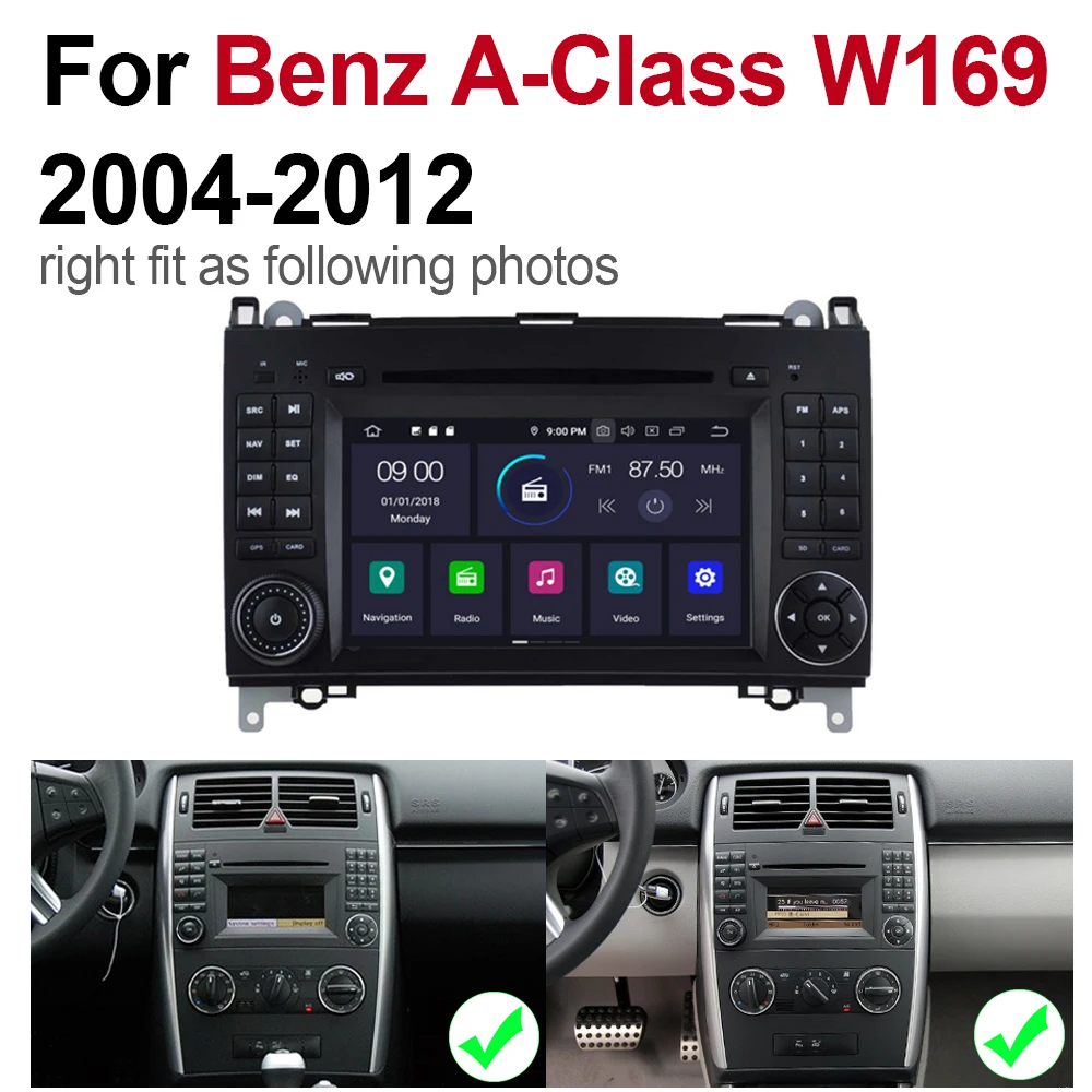 Для Mercedes Benz A Class W169 2004 ~ 2012 NTG 2 DIN Автомобильный Android 9 GPS Naviation мультимедийная
