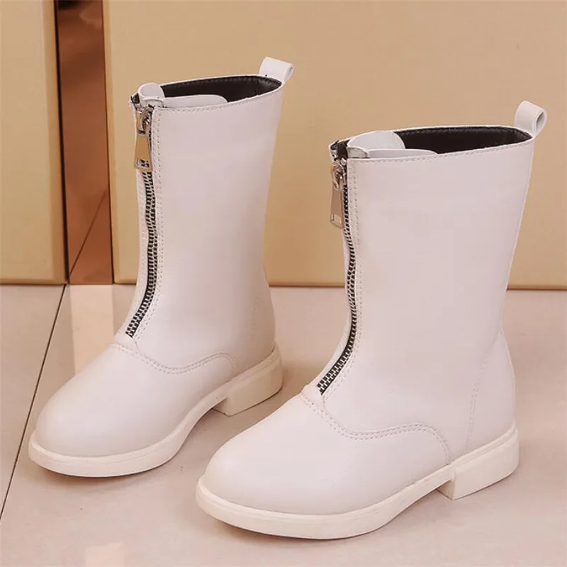 MHYONS/Обувь для девочек кожаные сапоги Chaussure Enfant детские ботинки для девочек и мальчиков зимняя обувь детские резиновые сапоги из искусственной кожи Высокие сапоги