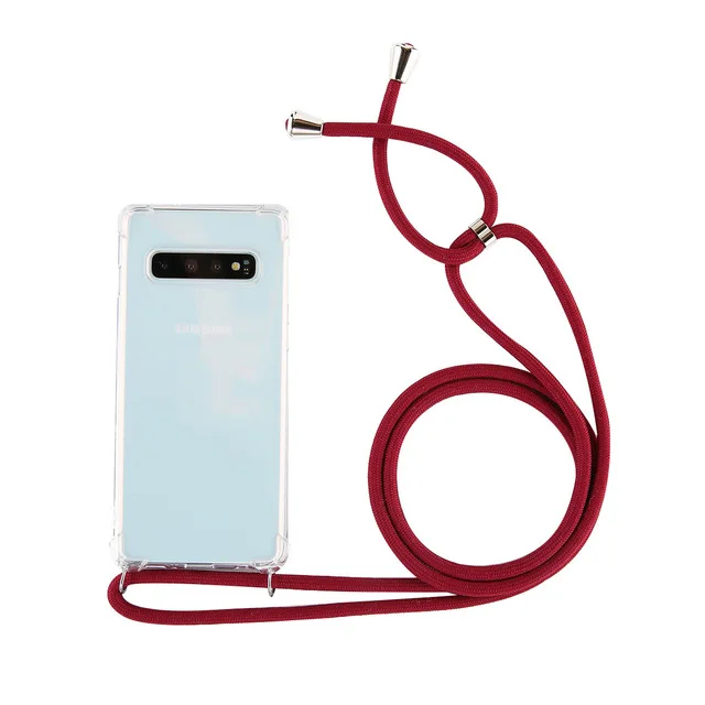 Для samsung Galaxy S10 5G S9 S8 Plus S10E Note 9 10pro Кроссбоди Ремень чехол для телефона с шнурком ожерелье плечевой шейный ремень Чехол - Цвет: White Red