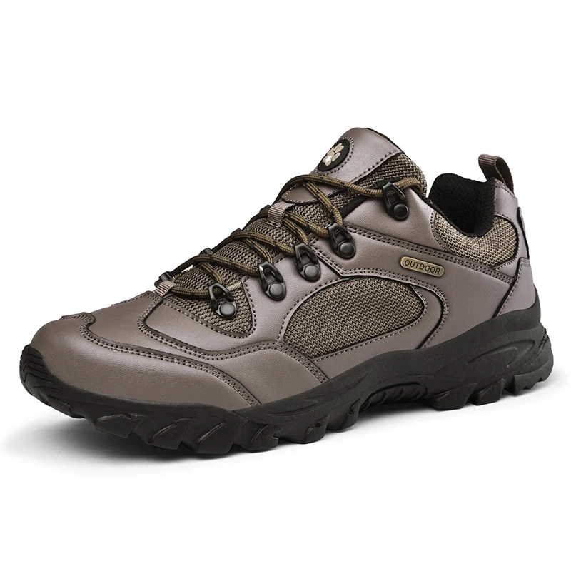 Mens Shoes Casual Outdoor Sneakers Designer Fashion Trainers Outdoor Leather Breathable Lace Up Shoes For Men Tenis Skor KOZLOV - Цвет: brown shoes men