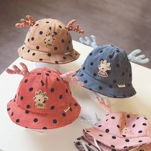 Модная осенне-зимняя шапка для детей от 2 до 6 лет, Детская Панама, Детская кепка в стиле оленя для мальчиков и девочек, Кепка От Солнца