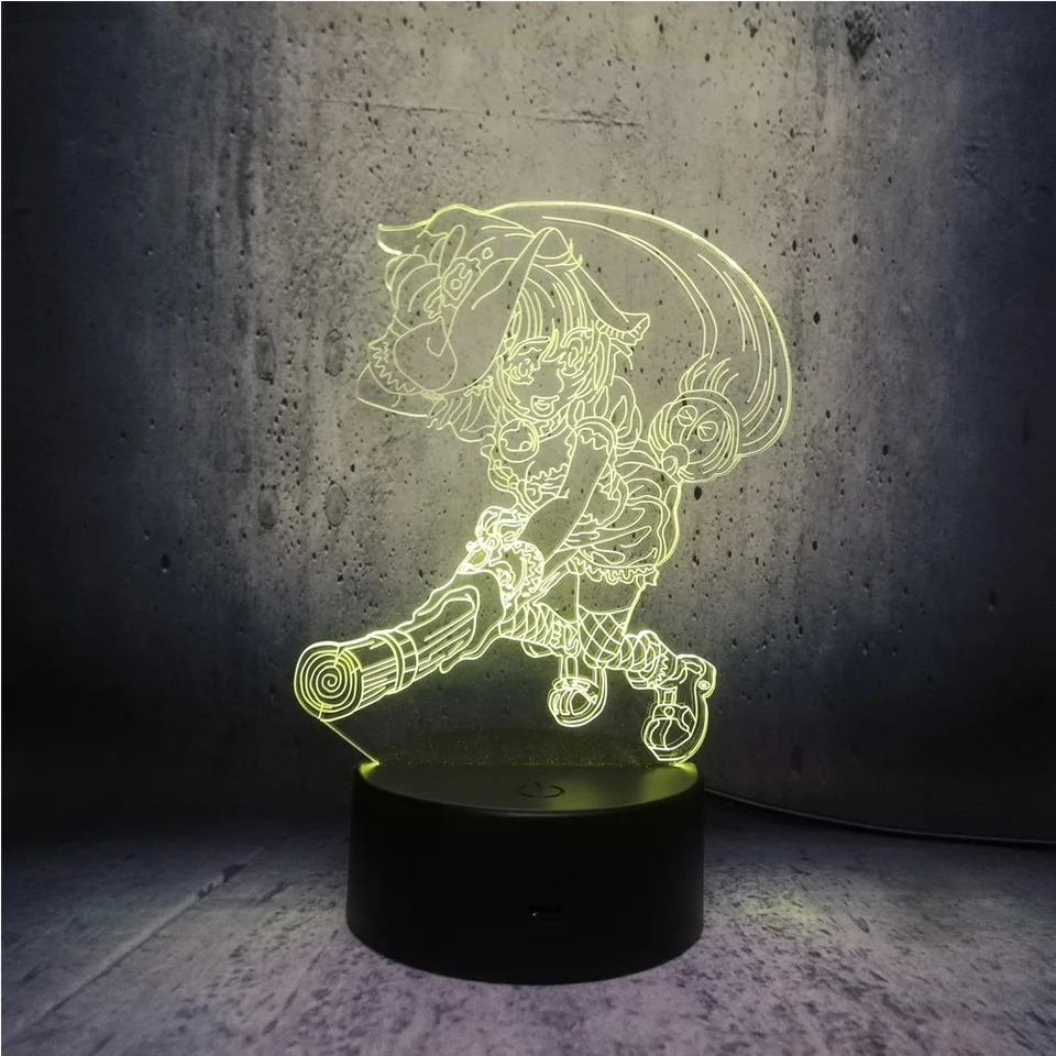 魔法少女ほうきウィッチャーサキュバスマジシャンマスターメイジ 3d ランプ Usb 多色ナイトライト Led Rgb 照明電球 Aliexpress