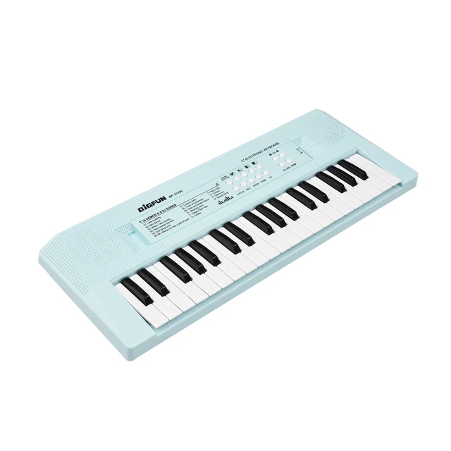 Teclado Infantil Piano Eletronico C/ Microfone E Luz Azul