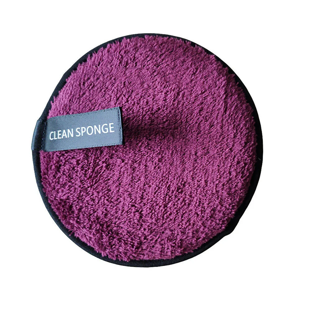 purple Высококачественные многоразовые очищающие тканевые подушечки для снятия макияжа, полотенце для очищения лица, плюшевые подушечки для очищения лица, косметические инструменты - Цвет: purple