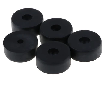 

5 Pack 37x15mm Black Rubber Cabinet Isolation Feet Pad / Grill Standoff for Speakers, Road Gear, and Equipment Cases