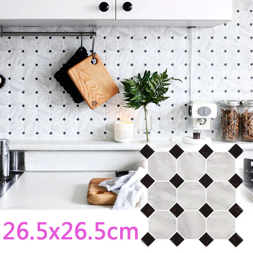 

3D Wall Sticker Imitation Marble Self-adhesive Dropping Glue Tile Stickers Waterproof Stickers Kitchen Living Room Home Decor