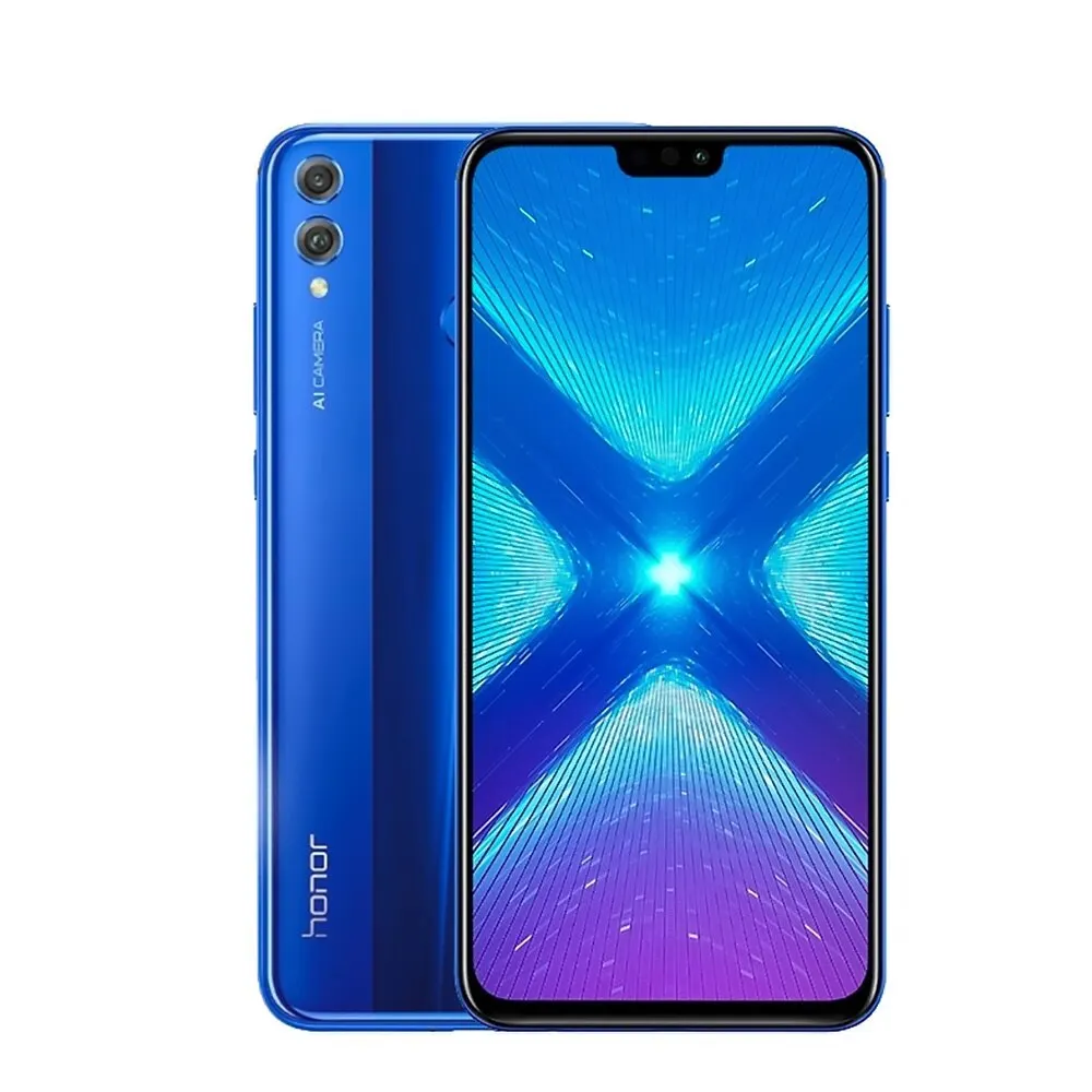 Honor 8X мобильный телефон 6,5 дюймов экран 3750 мАч батарея Android 8,2 двойная задняя камера 20 МП многоязычный смартфон - Цвет: Синий