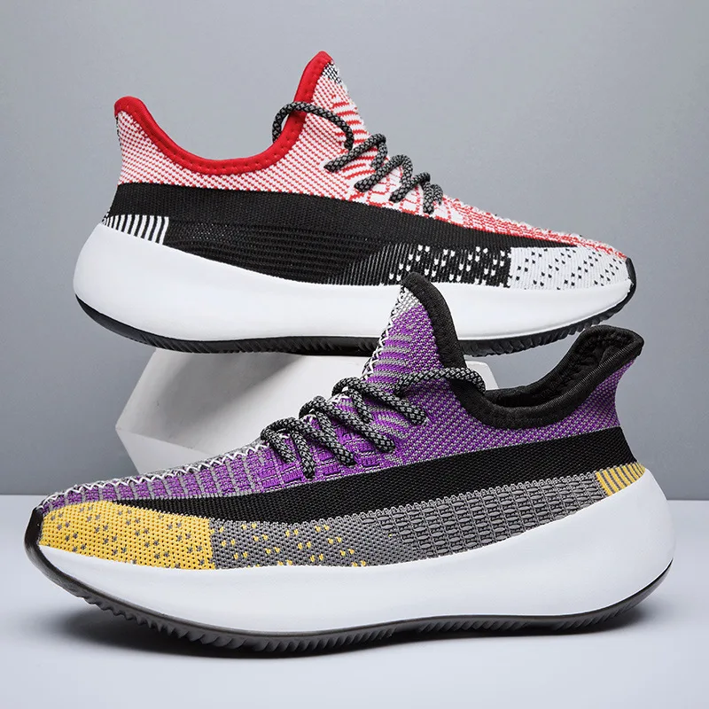 

2020 Spring New Style Men's Fly Woven Sports Casual Korean-style Versatile chao angel Breathable Coconut Reflective Running Shoe