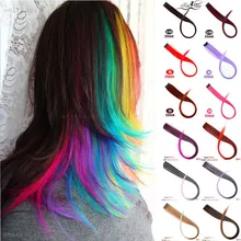 Xuanguang longa reta falso удлинитель цвета grampo no destaque arco-RIS cabelo raia rosa fios de cabelo