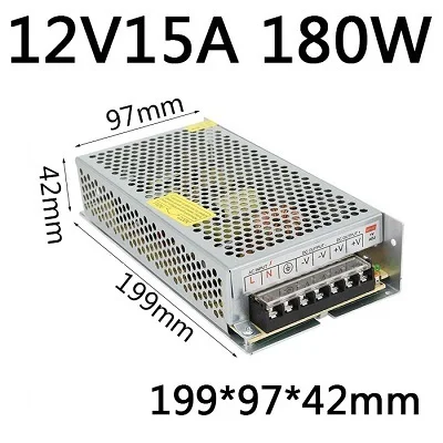 DC12V15A180W Импульсный источник питания fonte AC110~ 220 В DC12V2A25W3A36W5A60W8.5A100W10A120W15A180W16.5A200W20A250W30A400W500W светодиодный smps - Цвет: DC12V15A180W