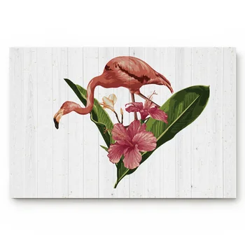 

Animal Flamingo Plant Flower Leaf Wood Grain Living Room Doormat Home Environmental Protection Bathroom Door Non-slip Floor Mat