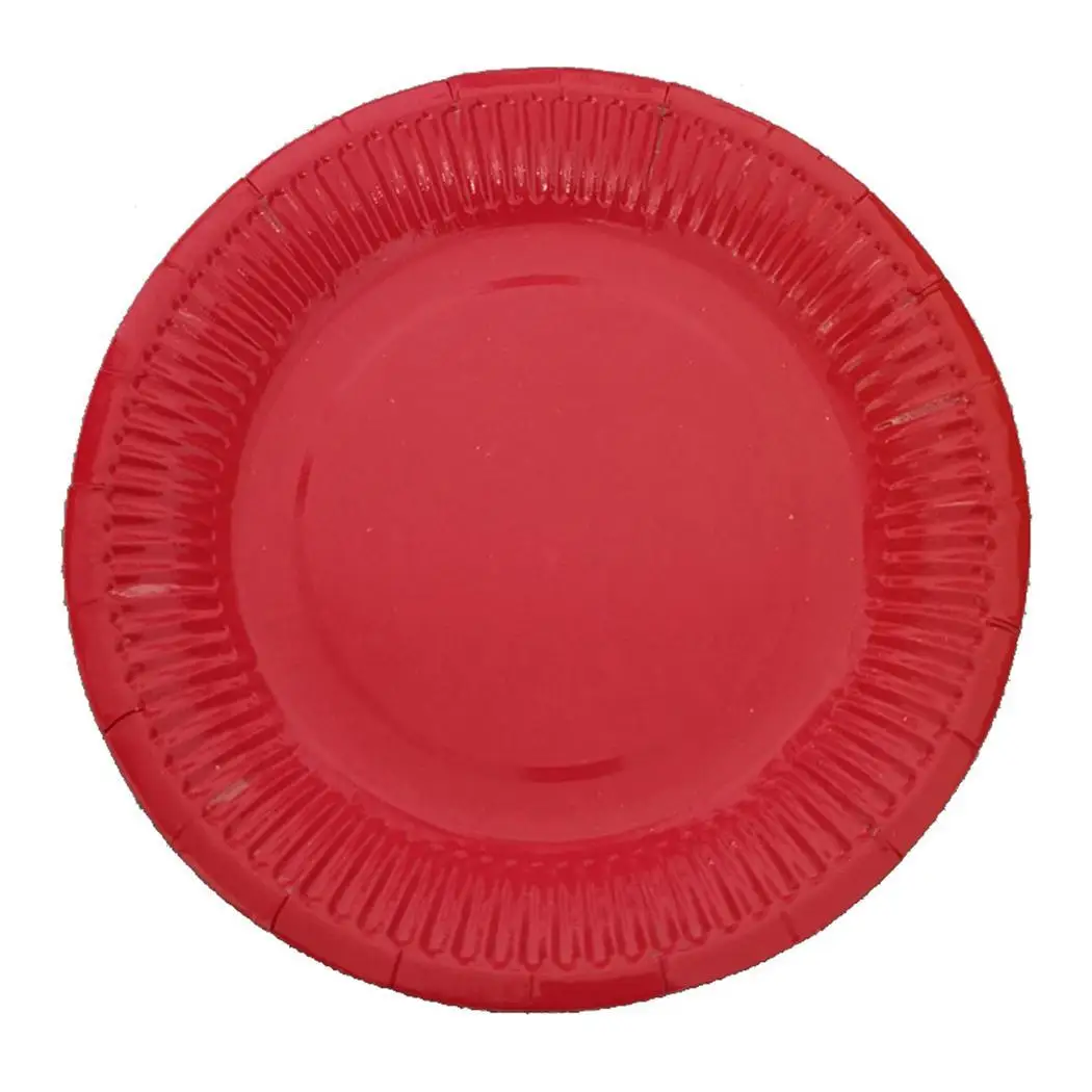 

Children DIY Birthday Paper Plates Tableware Party Home Disposable Solid Plates Round