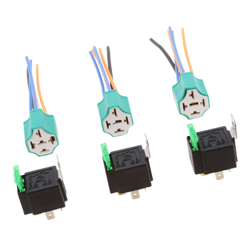 3 комплекта, 4 Pin Реле общего назначения+ держатель гнезда, автомобильный светильник с сигнализацией